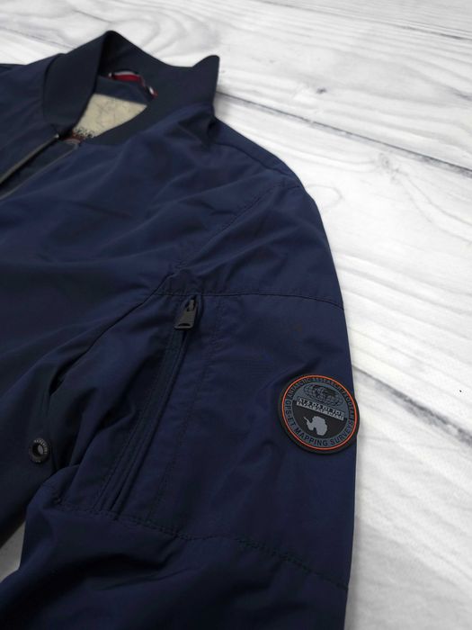 NAPAPIJRI Męska Kurtka Bomber Granatowa Rozpinana Logo M