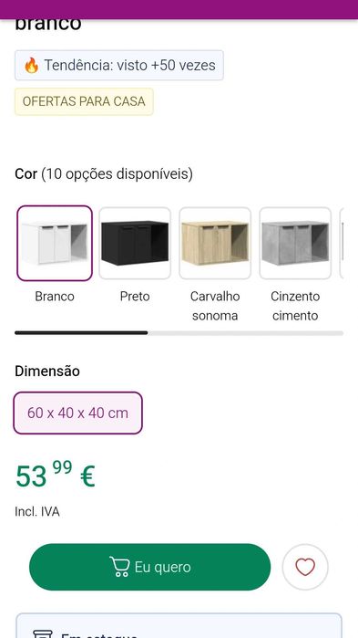 Móvel Multiusos/ Móvel caixa areia gatos NOVO