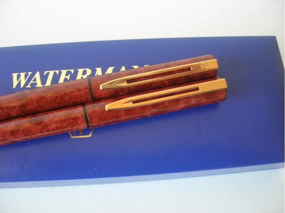 Conjunto Canetas Waterman Marmoreado Castanho