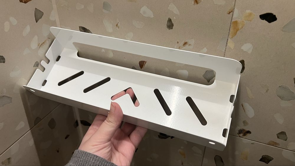 Полка для душа металева біла 3 шт