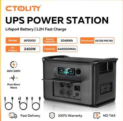Зарядна станція CTOLITY AP2000 2400W 2048Wh