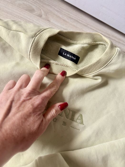 Pistacjowy komplet La Mania bluza szorty spodenki xs viral dres