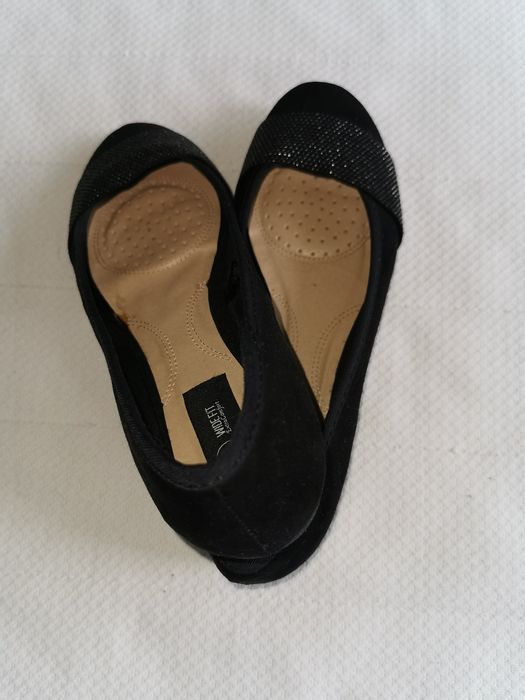 Baleriny nowe czarne r 37 wkładka 24 cm