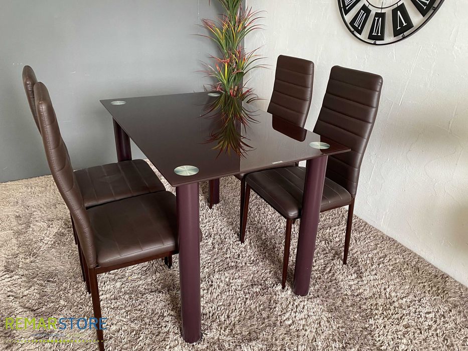 mesa de vidro e 4 cadeiras portes grátis