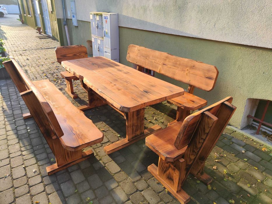 Meble ogrodowe drewniane góralskie biesiadne LITE DREWNO +