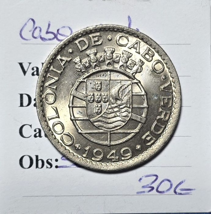 1$00 1949 cabo verde
