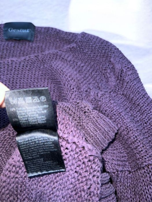 Gestuz roz. M damski fioletowy sweter pleciony