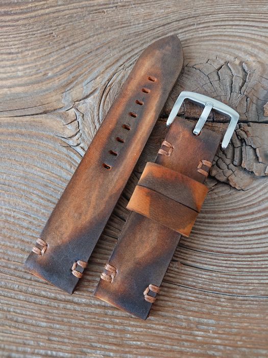 Pasek do zegarka 22 mm ręcznie robiony skóra naturalna handmade