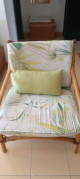 Sofá de Bamboo de 2 lugares e 1 lugar