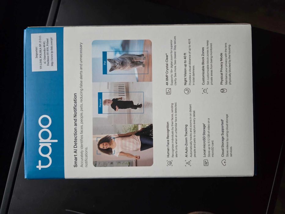 Nowa kamerka wifi 4K TAPO c260 home security okazja obrotowa Ai alexa