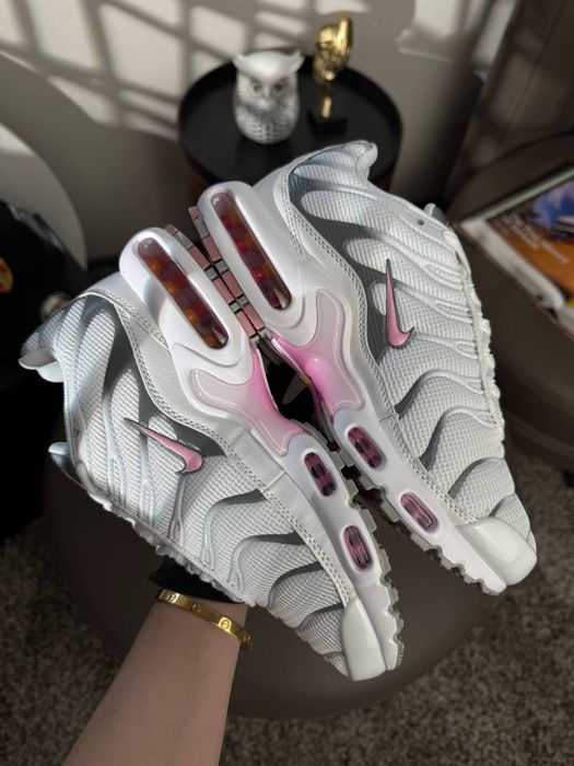 Кросівки Кроссовки Nike Air Max Plus White Metallic Pink Белый Розовый Білий Рожевий Кросовки демісезон