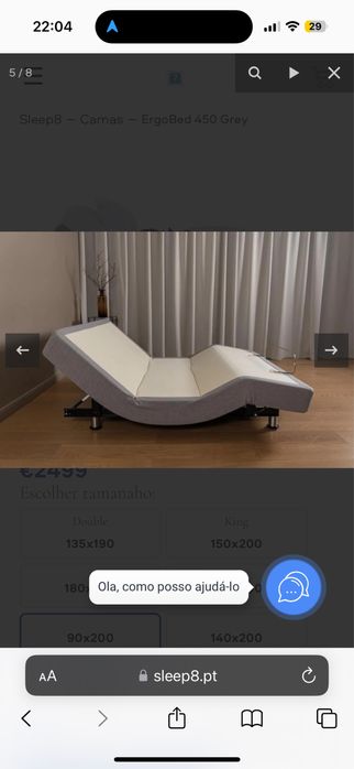 Cama ErgoBed solteiro 450 Beige com colchão