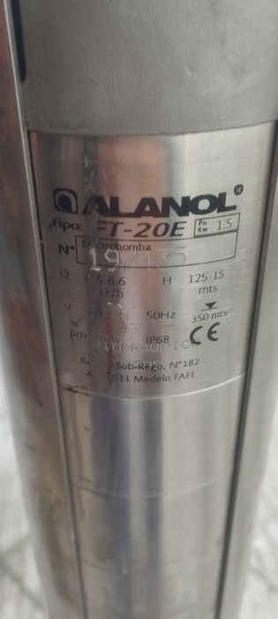 Bomba agua alanol