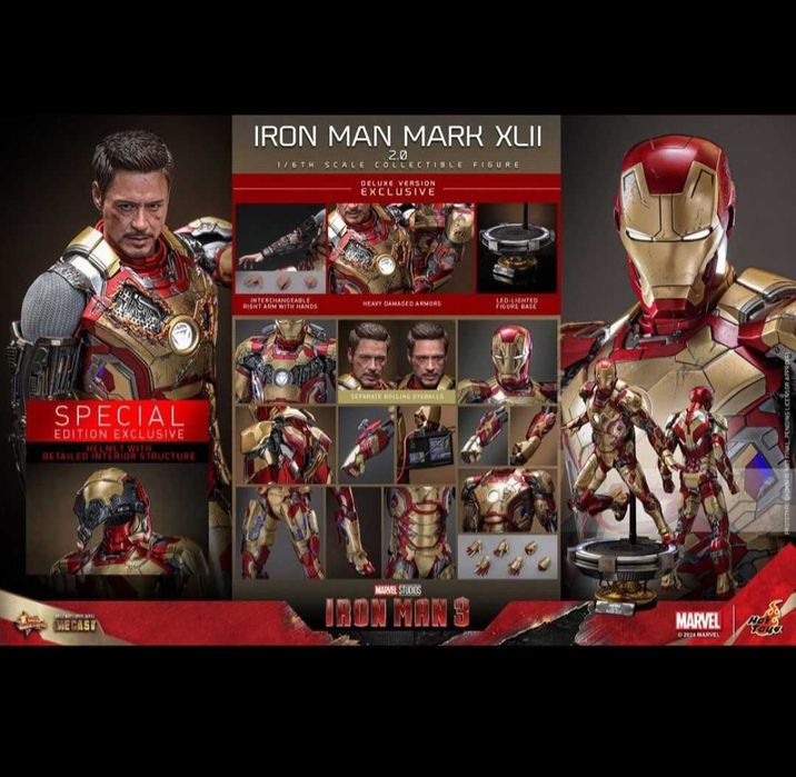 Figura Hot Toys Iron Man 3 Mark XLII 2.0 Deluxe Version