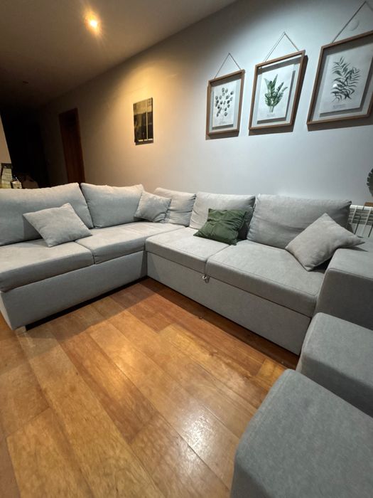 Sofá de canto reversível com cama