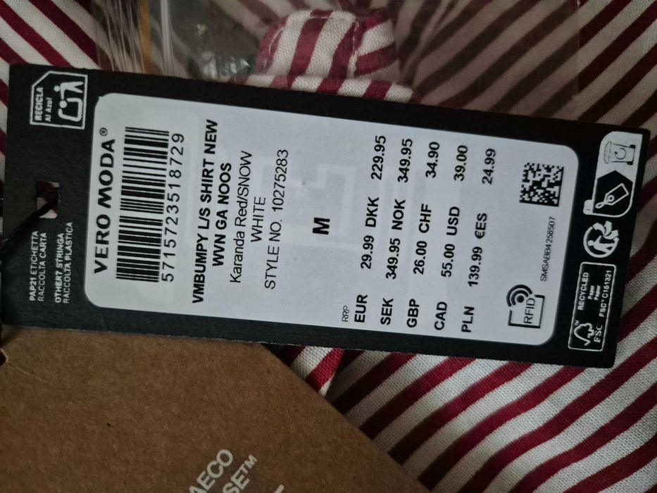 Koszula Vero Moda rozm M w czerwone paski