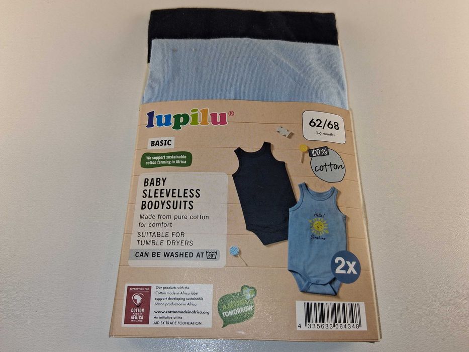 A280 Body Niemowlęce Bez Rękawów Lupilu 2-pak Bawełniane 62/68