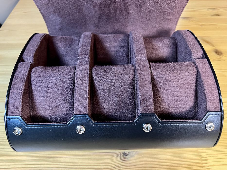 Etui na 6 zegarków Podróżne Skóra PU Czarny