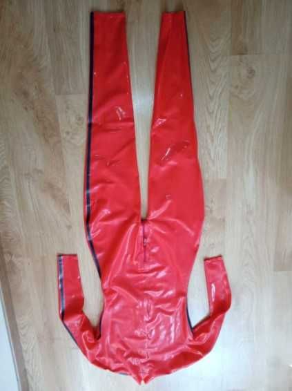 998B/ Catsuit Przebranie Sylwester kombinezon lateks latex czerwień M