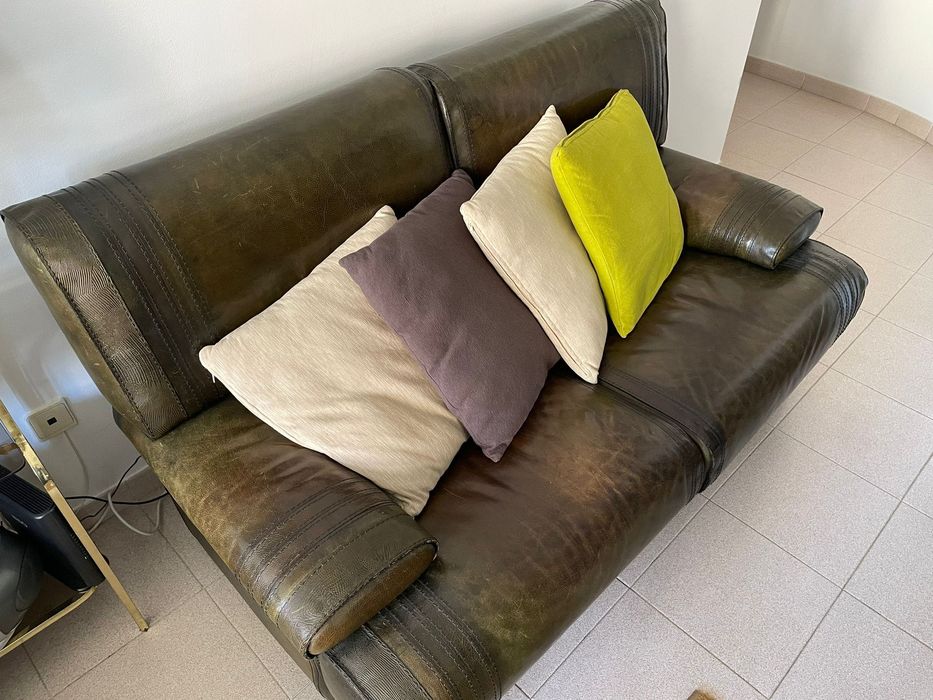Sofa de pele genuína 4 lugares