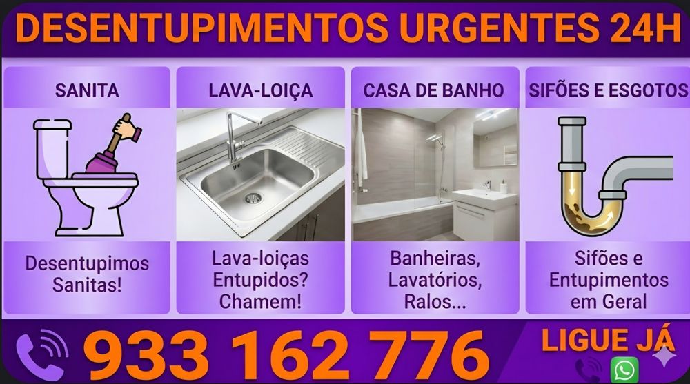 Desentupimento urgente 24 horas