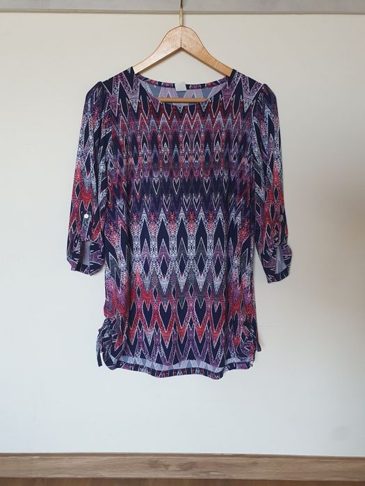 Bluzka koszula z podwijanym rękawem odcienie fioletu