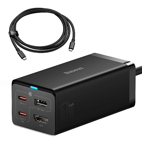 Ładowarka sieciowa GaN5 Baseus CCGP HUB HDMI 2x USB-C / USB-A / HDMI 4