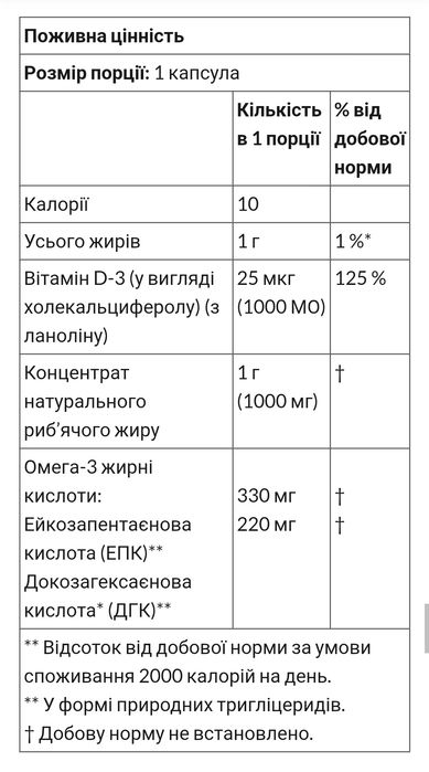 Now foods Tri 3D Omega три д Омега з вітамін D Д 3 рибячий жир 1000 мг
