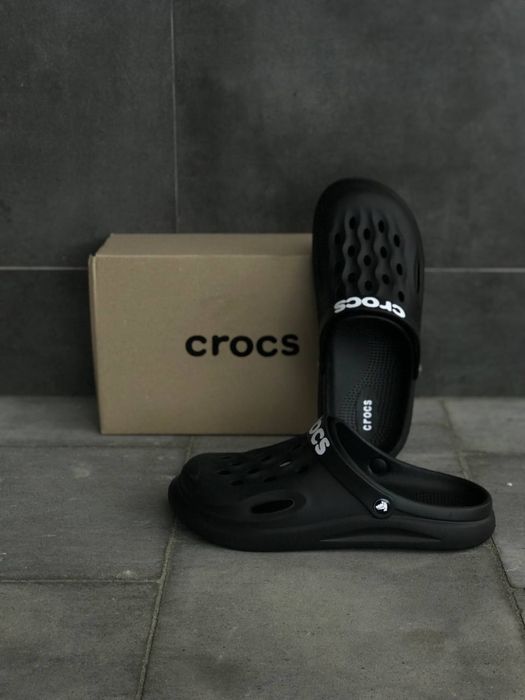 Crocs мужские черные / крокс чоловічі чорні / зручні тапочки крокс