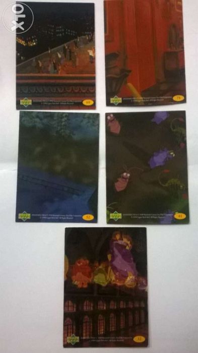 Set de 5 cartas numeradas e diferentes do filme Anastasia