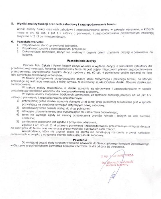 Działka Nasy uzbrojona z warunkami zabudowy