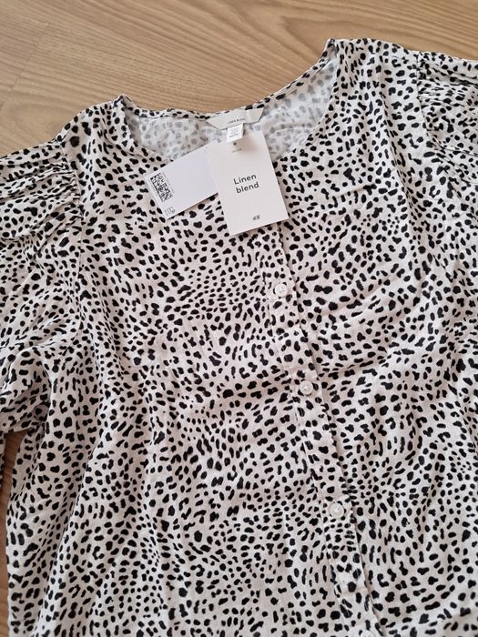 Стильна нова льняна блуза h&m