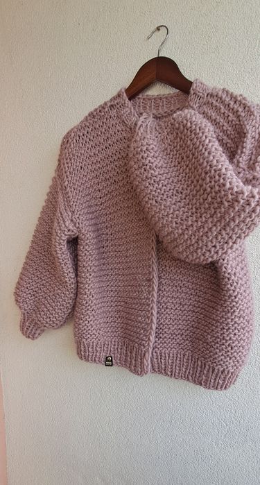 Sweter Bomber 100%wełna. Handmade.