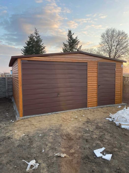 Garaż blaszany 5x5 - KOLOR, PANEL POZIOMY