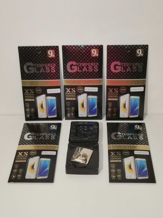 Uchwyt do telefonu RINGO/PopSocket + Szkło hartowane 9H x 5 sztuk