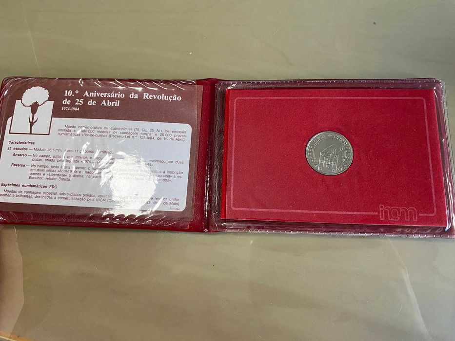 10 aniversário da revolução de 25 abril moeda