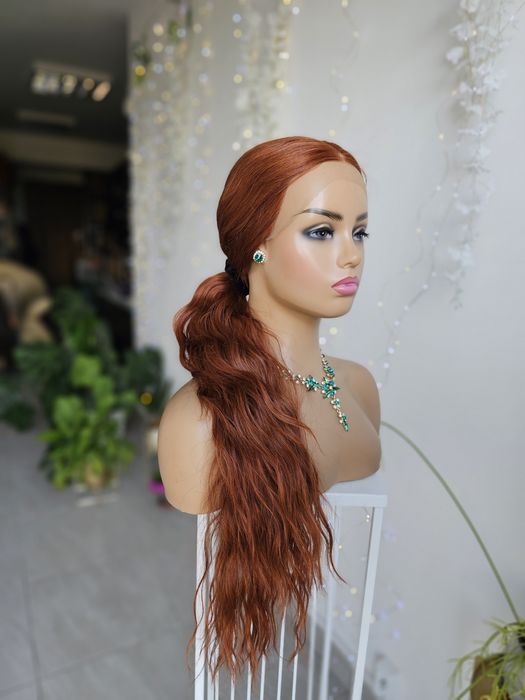Peruka premium Galicja naturlane rude fale lacefront