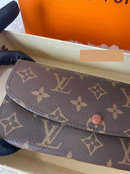 Nowe! Portfel damski Louis Vuitton Emilie LV Monogram Brązowa klamra
