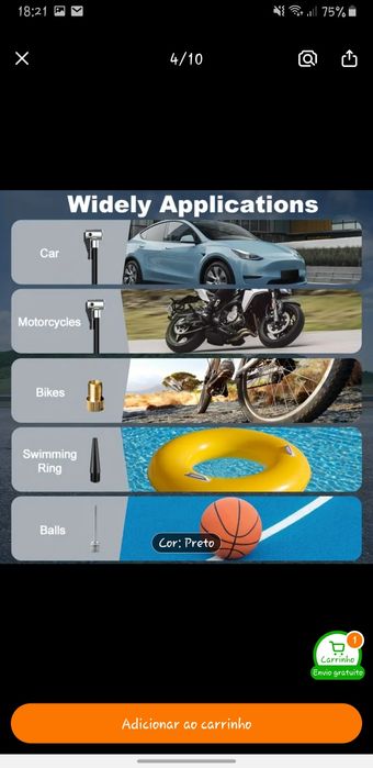 Compressor para carro, mota, bolas, etc