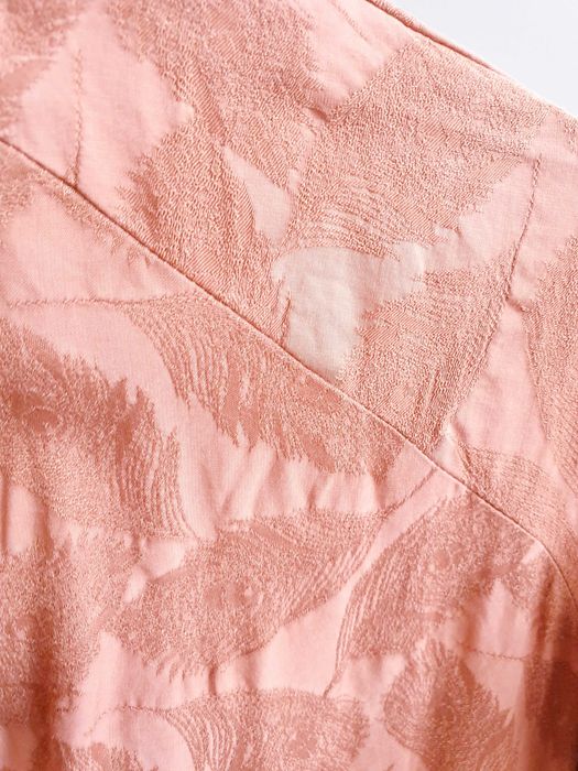 Ruda sukienka w liście z wiskozy Zara 158 164