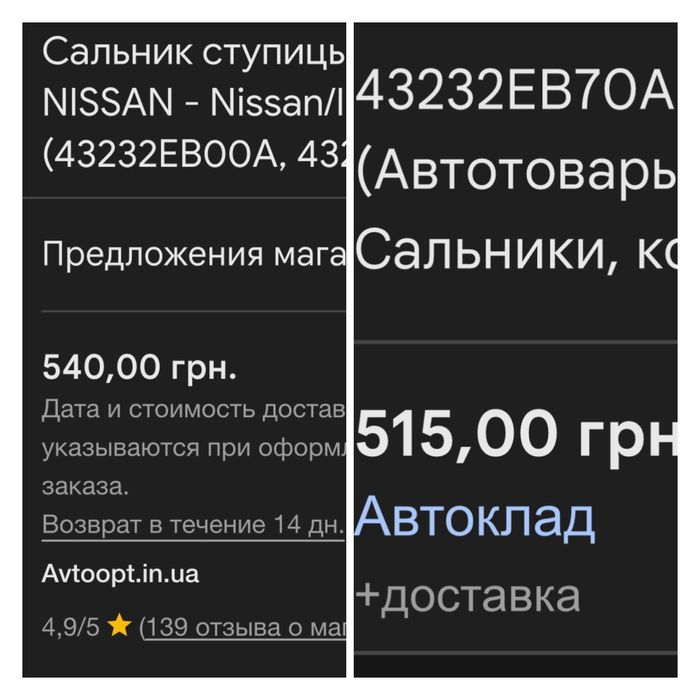 Сальник ступицы NISSAN NAVARA 43232EB70A оригiнал