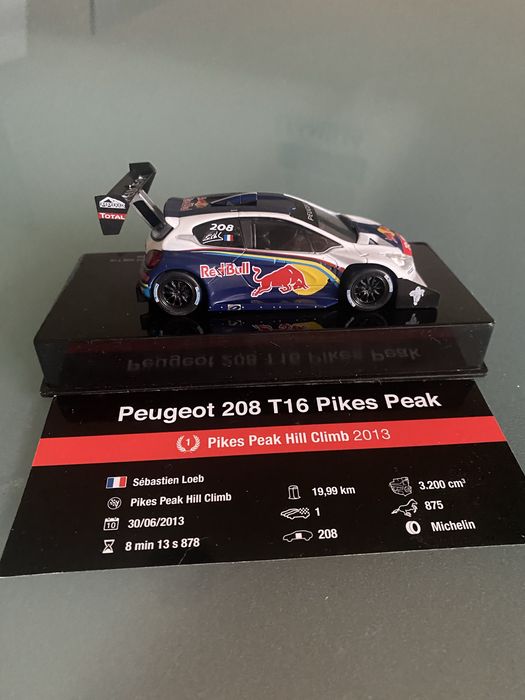 Miniatura esc. 1/43 de Sébastien Loeb”Peugeot 206 T16 Pikes Peak 2013”