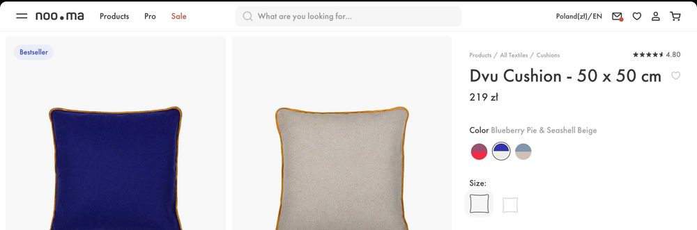 Poduszki Dvu Noo.ma Design 50x50 i 40x40 cm