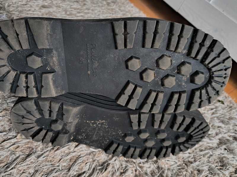 Czarne skórzane buty pull and Bear glany rozmiar 40