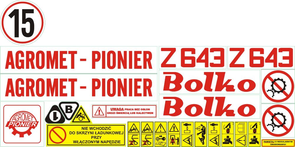 Naklejki Agromet Pionier Anna Bolko Z644 Z 643