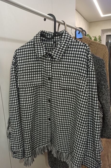 Байкова картата сорочка в ковбойскому стилі/Клетчатая рубашка