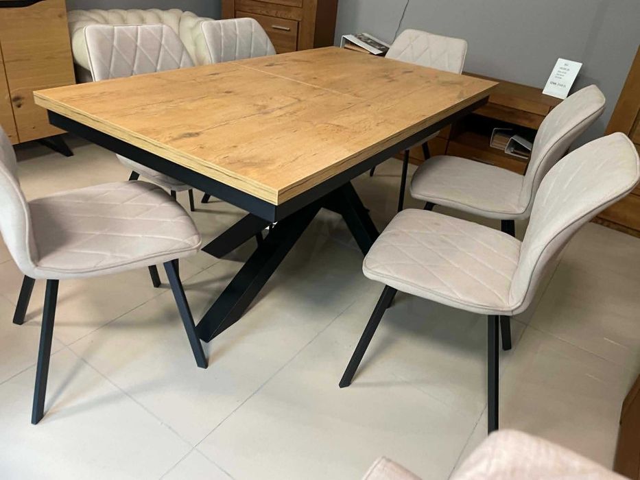 (330WN) Stół loft rozkładany + 6 krzeseł, wyprzedaż 1899 zł