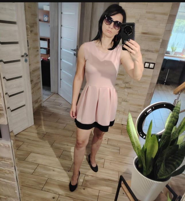 Sukienka pudrowy róż r. M