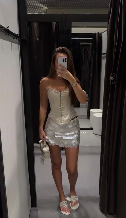 Спідниця з паєтками/блискітками Zara