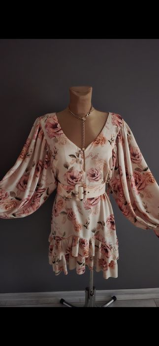 Sukienka zwiewna ekskluzywna Nina Basco rozmiar m